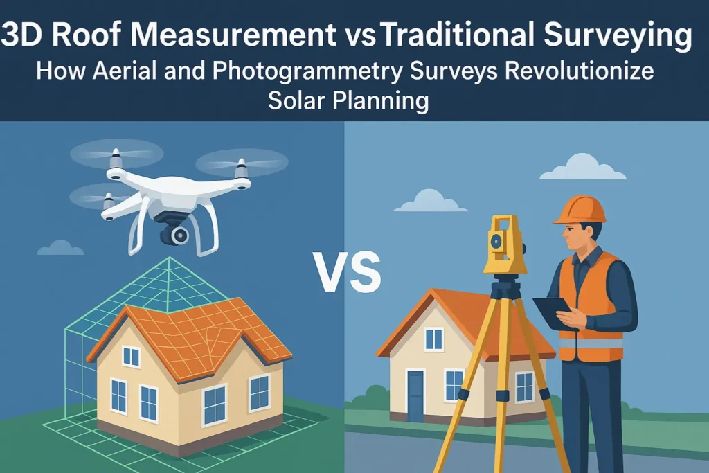 3D Roof Measurement vs Traditional Surveying: How Aerial and Photogrammetry Surveys Revolutionize Solar Planning - Render-a