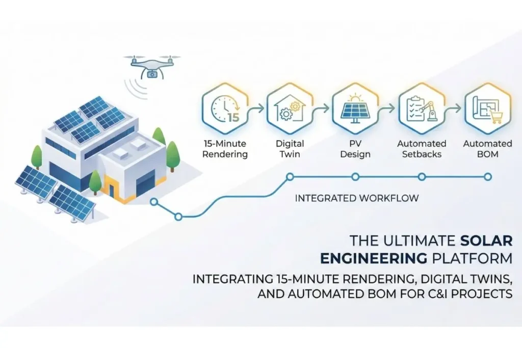 The Ultimate Solar Engineering Platform: Integrating 15-Minute Rendering, Digital Twin, and Automated BOM for C&I Projects - Render-a