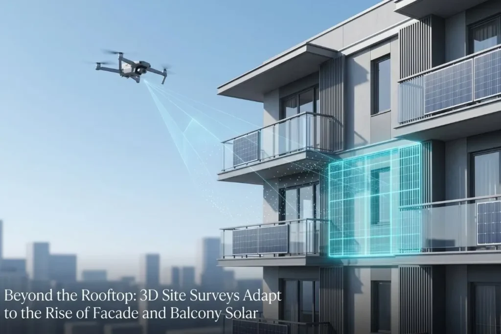 Beyond the Rooftop: How 3D Site Surveys Are Adapting to the Rise of Facade and Balcony Solar - Render-a