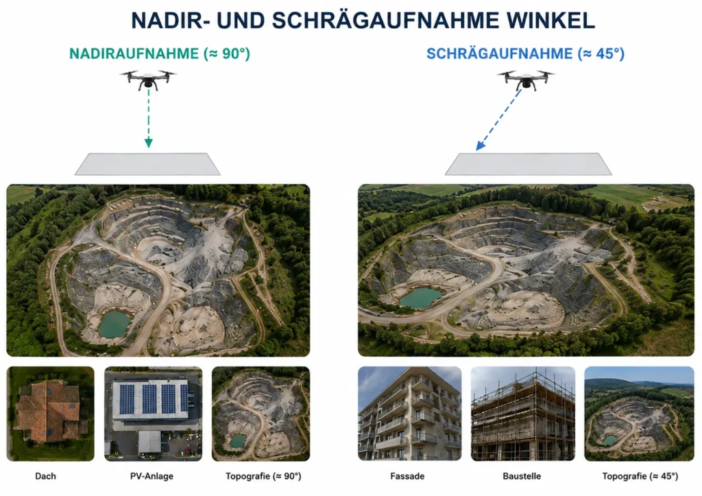 Ergänzender Einsatz von Nadir- und Schrägaufnahmen