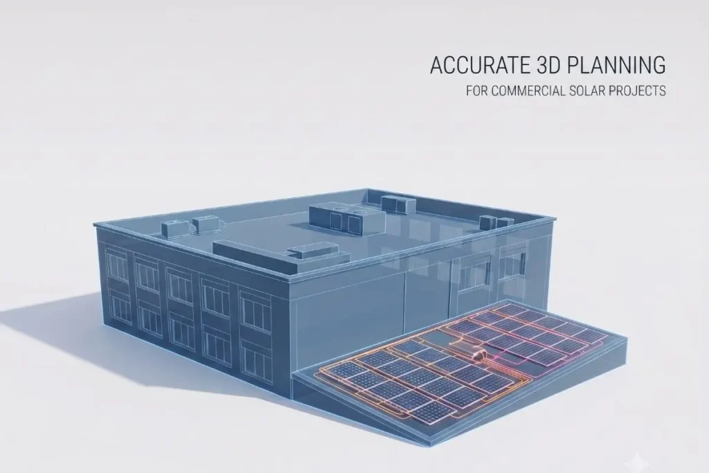3D Solar Planning & Concept Design: From Drone Flight to Installer-Ready Layout - Render-a